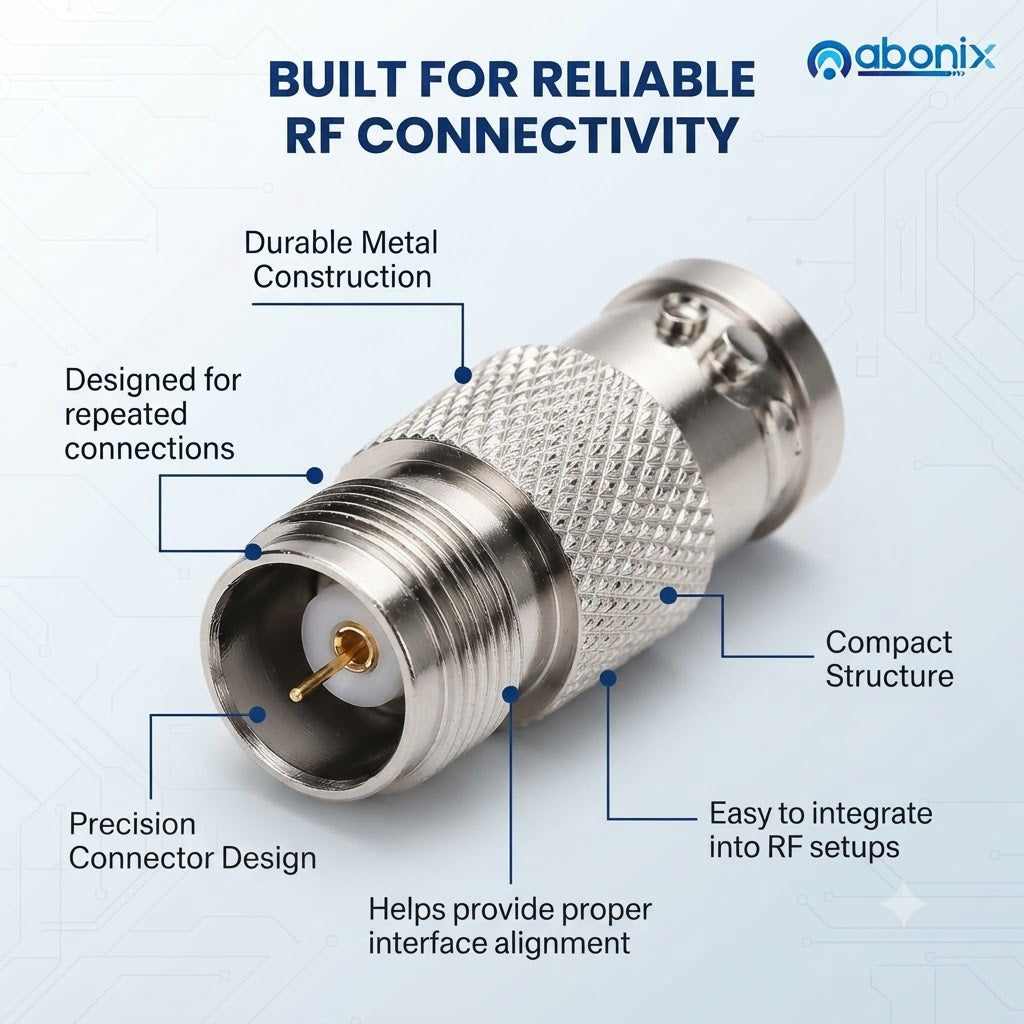 ABONIX BNC Female to TNC Female Coaxial Adapter for RF Equipment - Pack- 2