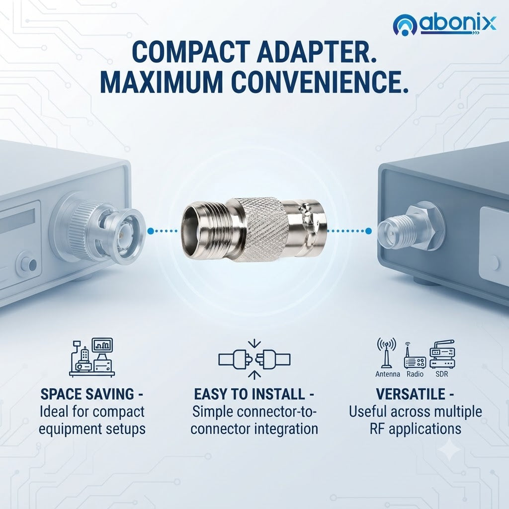 ABONIX BNC Female to TNC Female Coaxial Adapter for RF Equipment - Pack- 2