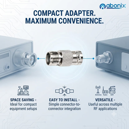 ABONIX BNC Female to TNC Female Coaxial Adapter for RF Equipment - Pack- 2