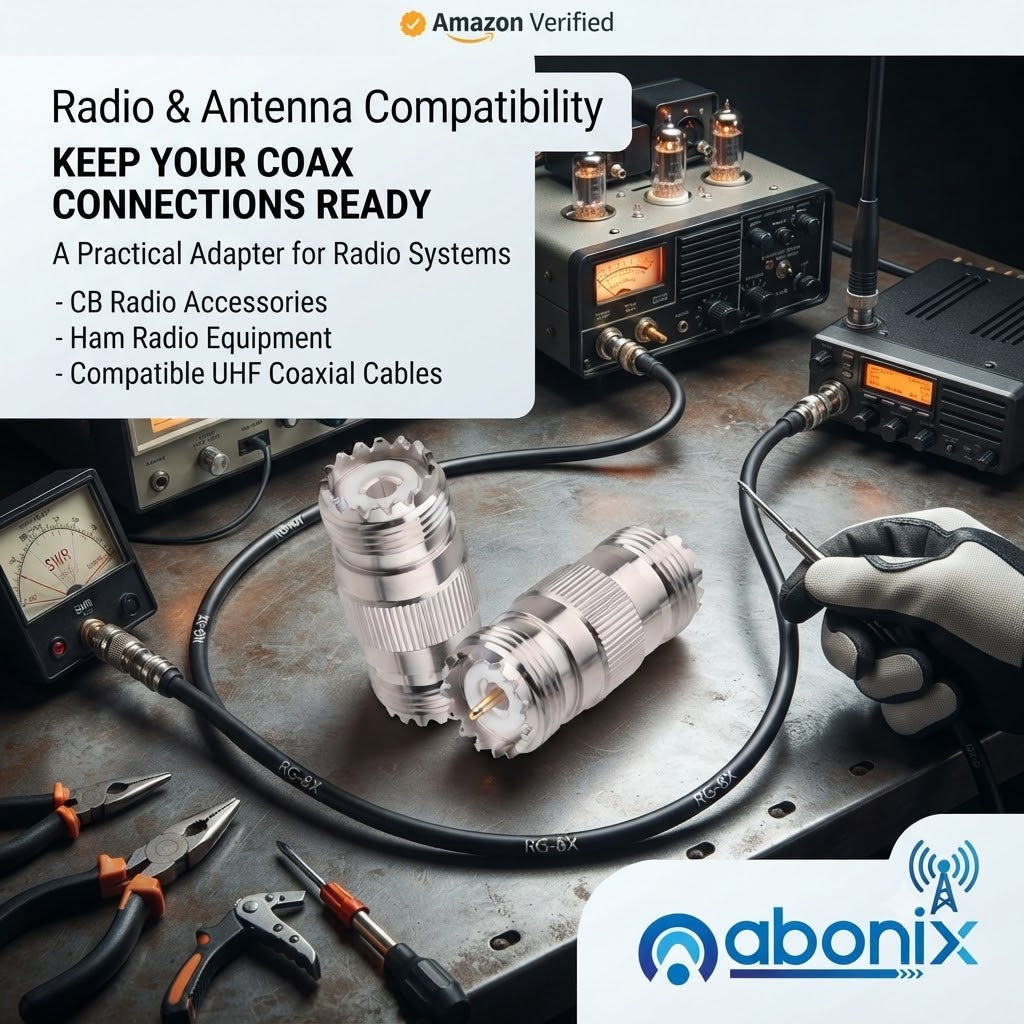 Abonix UHF Female to UHF Female Coax Adapter - Pack - 2