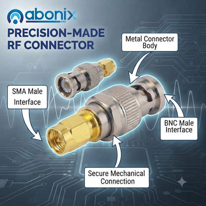 SMA Male to BNC Male Coax Cable Adapter Connector - Pack - 5
