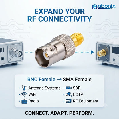 BNC Female to SMA Female Coaxial Cable Connector Adapter - Pack 2