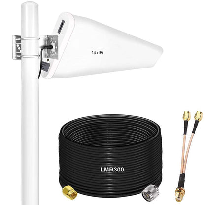 LPDA Antenna 14-dBi with LMR 300 Cable 15 Meter and Splitter Cable