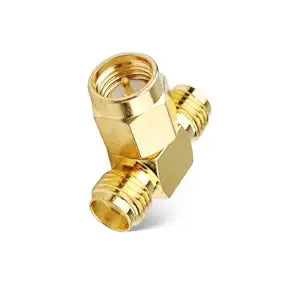 SMA Tee Splitter 2-Way, SMA Male to Dual Female Splitter Antenna Adapter Converter (Pack of 1)