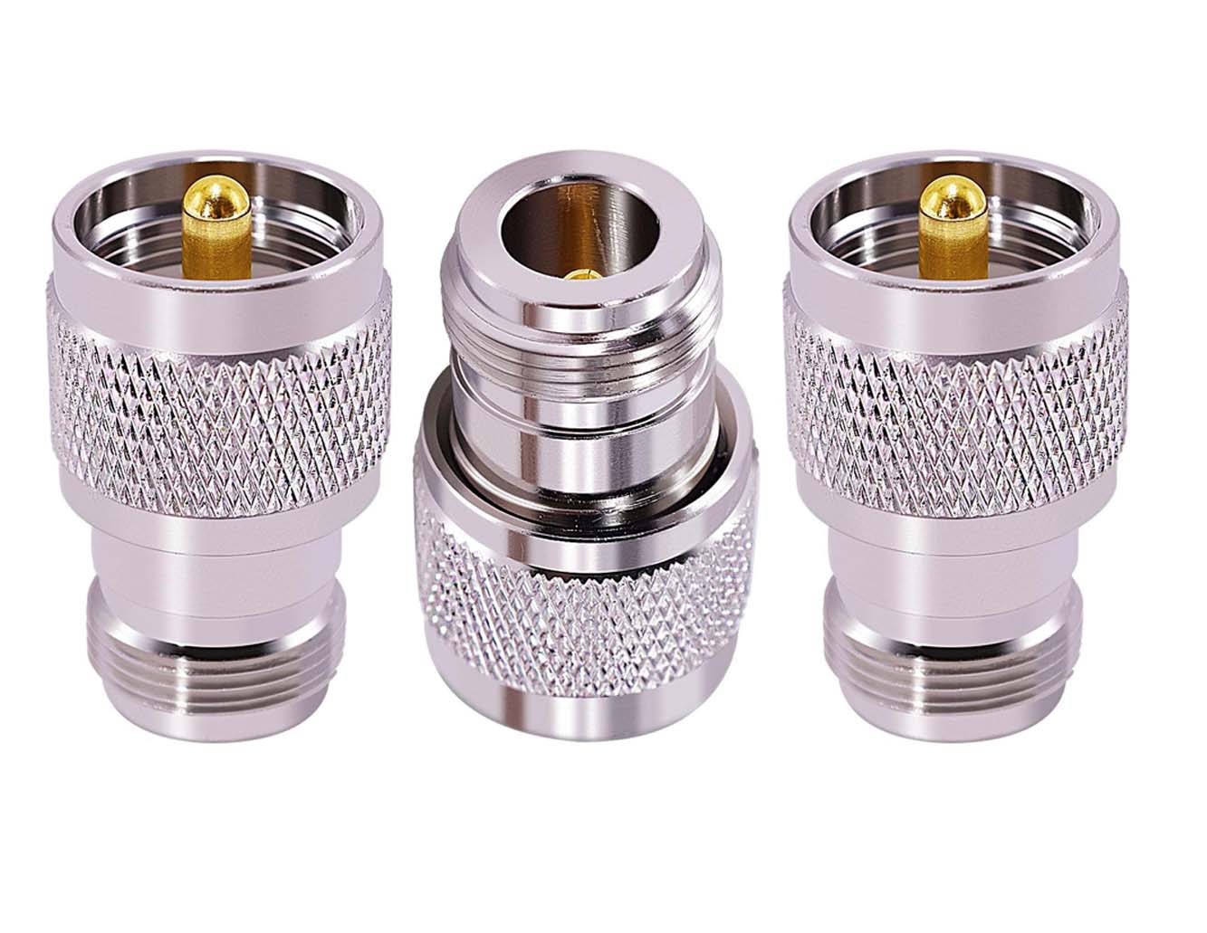 N-Type Female to UHF Male RF Coax Adapter - Pack - 3