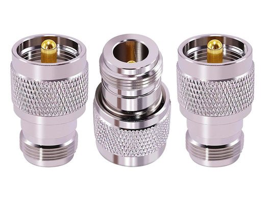 N-Type Female to UHF Male RF Coax Adapter - Pack - 3