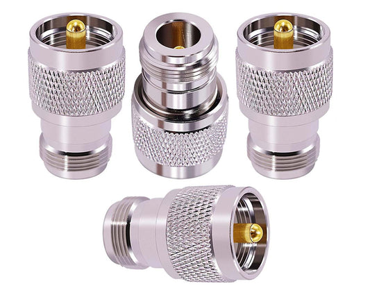 N-Type Female to UHF Male RF Coax Adapter - Pack - 4