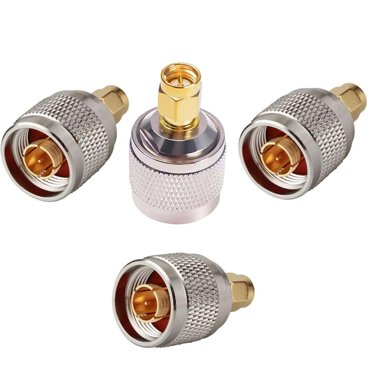 SMA Male to N Male RF Coax Adapter - Pack - 4