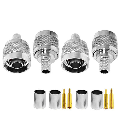 ABONIX N Male Crimp Connector for HLF-300 & LMR-300 RF Coax Cable- Pack- 4