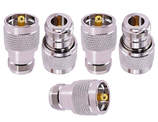 N-Type Female to UHF Male RF Coax Adapter - Pack - 5