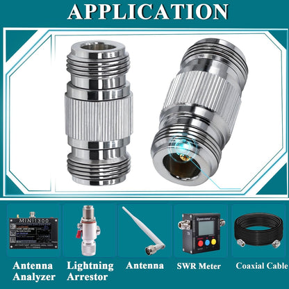 N-Type Female to N-Type Female Coaxial Adapter (Pack of 2)
