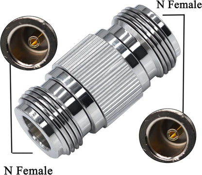 N-Type Female to N-Type Female Coaxial Adapter (Pack of 2)