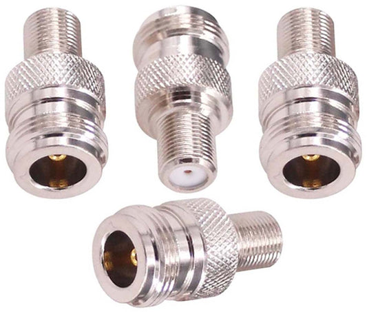 ABONIX F Female to N Female RF Coaxial Adapter for TV, Satellite, WiFi & LTE- Pack- 4