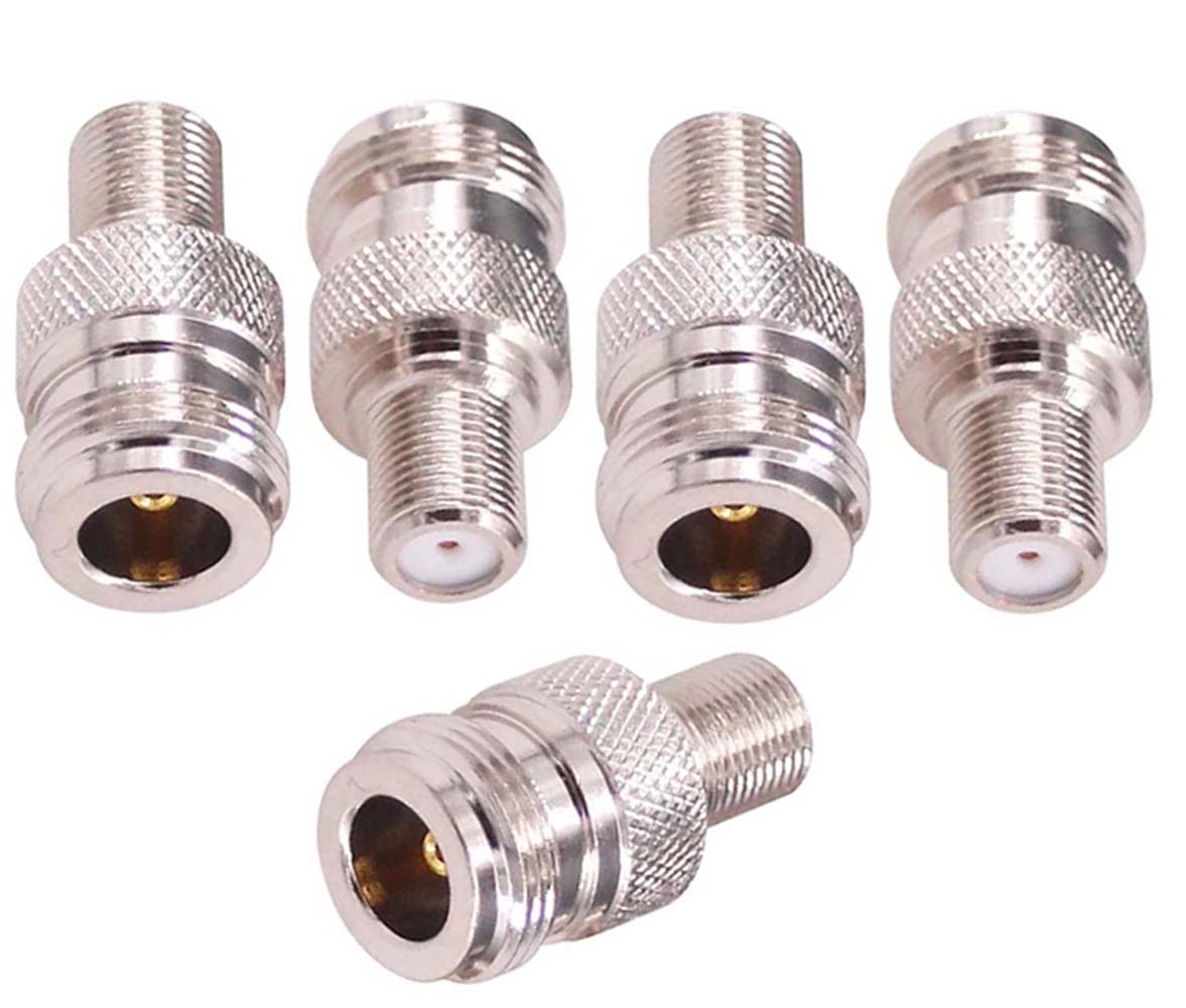 ABONIX F Female to N Female RF Coaxial Adapter for TV, Satellite, WiFi & LTE- Pack- 5