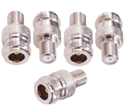ABONIX F Female to N Female RF Coaxial Adapter for TV, Satellite, WiFi & LTE- Pack- 5