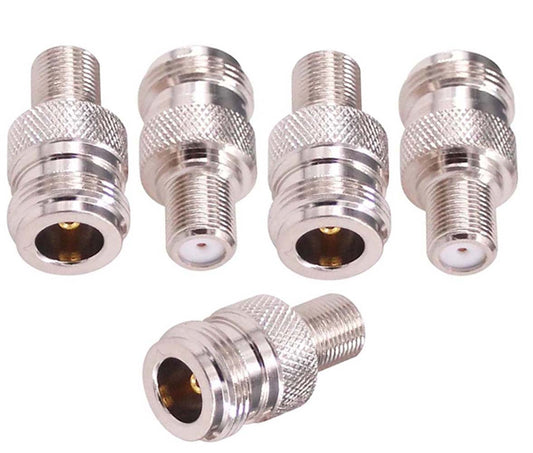 ABONIX F Female to N Female RF Coaxial Adapter for TV, Satellite, WiFi & LTE- Pack- 5