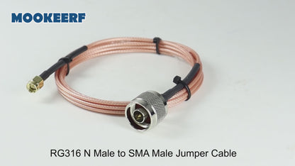 ABONIX SMA Male to N Male RG316 Cable 1FT, 50 Ohm RF Antenna Extension Cable Pack- 1