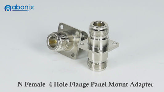 N-Type Female to Female 4 Hole Flange Panel Mount RF Connector Adapter (Pack 2)