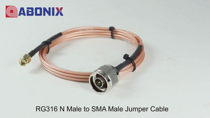 ABONIX SMA Male to N Male RG316 Cable 1M, 50 Ohm RF Antenna Extension Cable Pack- 1