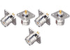 UHF Female 4 Hole Connector Flange Panel UHF RF Adapter UHF Female Plug PL259 Solder Cup Connector - Pack - 5
