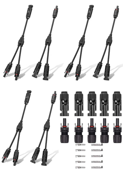 Mc4 Solar Connector Y Branch Connector 3 Pairs Mc4 Connector Malefemale 3 Pairs For Parallel Connection Between Solar Panels 3 Pairs Y Connector 4 Pairs Mc4 Connector