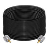 Jumber Cable UHF Male to Male Extension Cable 49.2ft(15M) Low Loss RG58 RF Black Coaxial Cable - Pack - 1