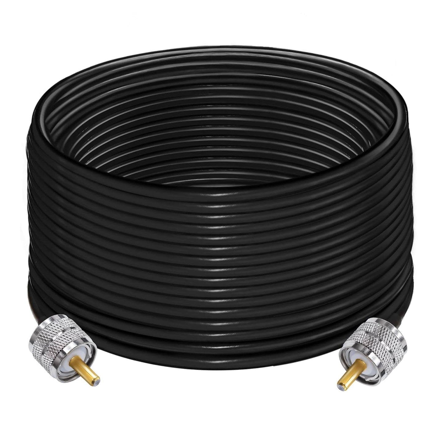Jumber Cable UHF Male to Male Extension Cable 49.2ft(15M) Low Loss RG58 RF Black Coaxial Cable - Pack - 1