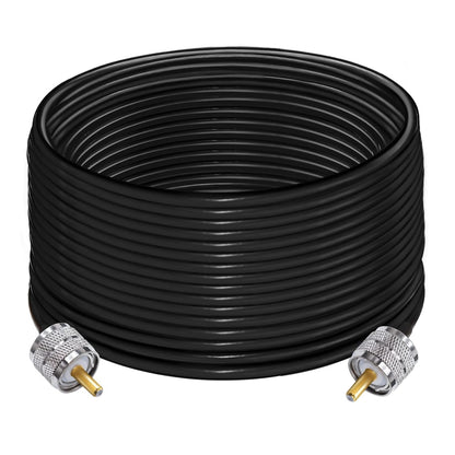 Jumber Cable UHF Male to Male Extension Cable 49.2ft(15M) Low Loss RG58 RF Black Coaxial Cable - Pack - 1