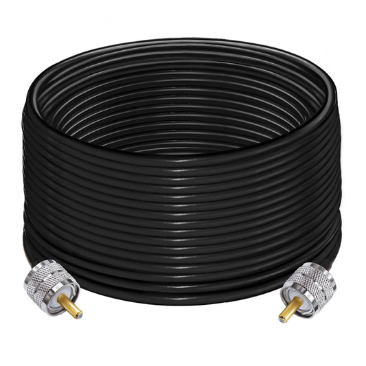 Jumber Cable UHF Male to Male Extension Cable 49.2ft(15M) Low Loss RG58 RF Black Coaxial Cable - Pack - 1