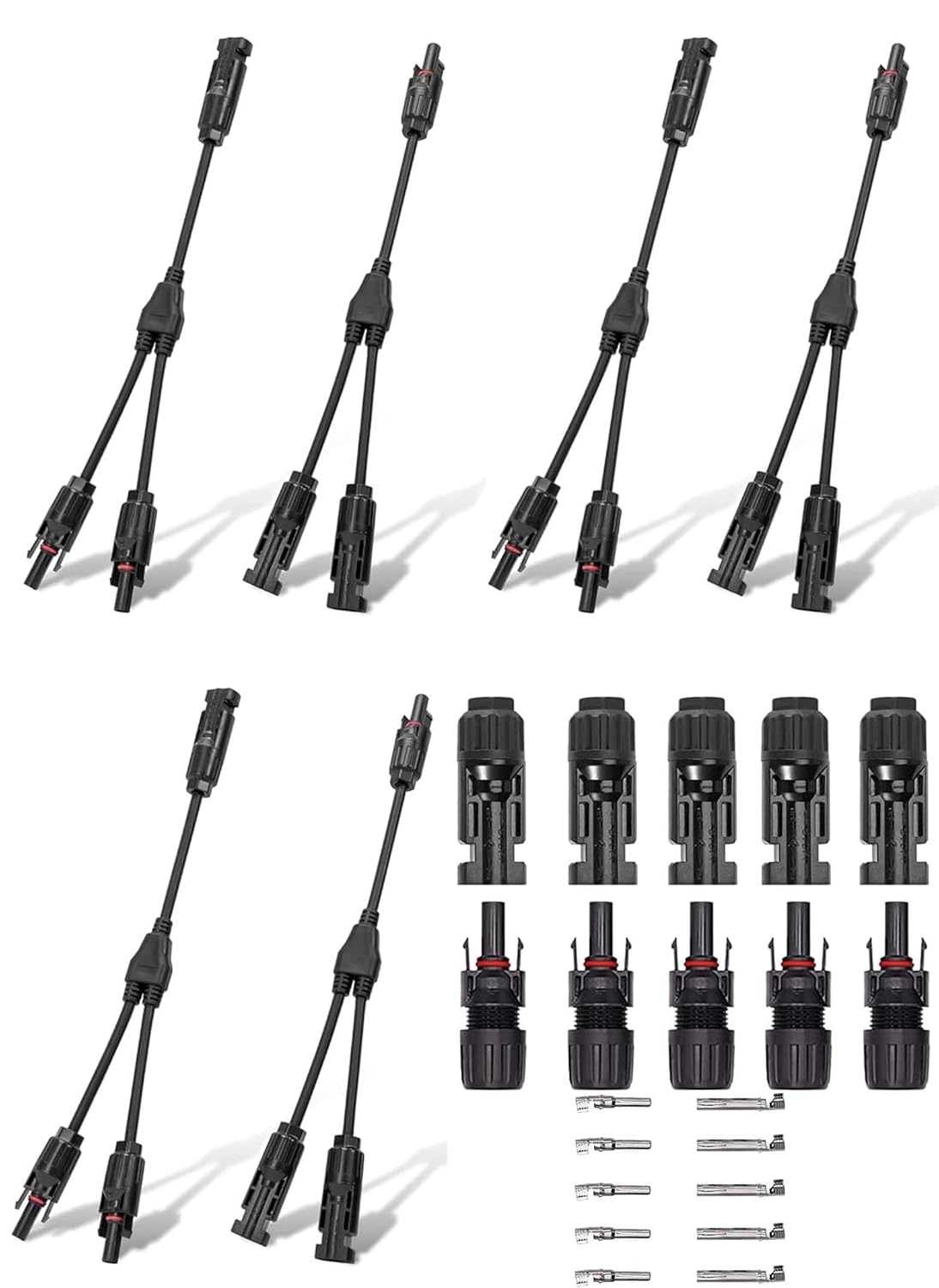 Mc4 Solar Connector Y Branch Connector 3 Pairs Mc4 Connector Malefemale 3 Pairs For Parallel Connection Between Solar Panels 3 Pairs Y Connector 3 Pairs Mc4 Connector