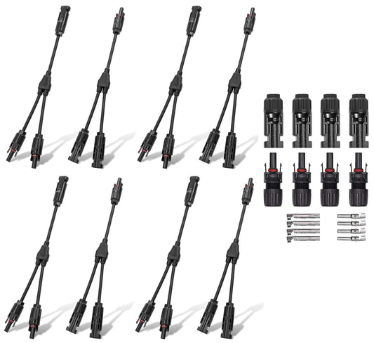 Mc4 Solar Connector Y Branch Connector 4 Pairs Mc4 Connector Malefemale 4 Pairs For Parallel Connection Between Solar Panels