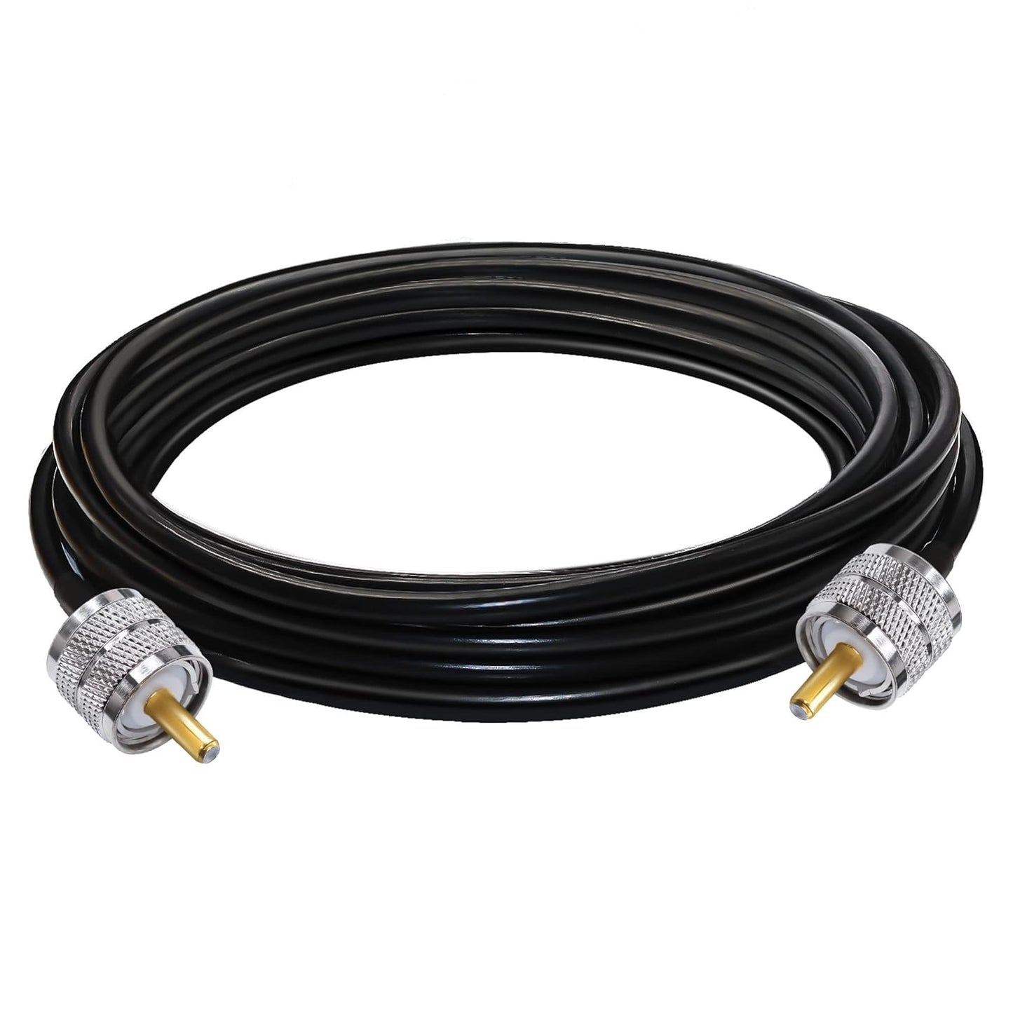 Jumber Cable UHF Male to Male Extension Cable 16.4ft(5M) Low Loss RG58 RF Black Coaxial Cable - Pack - 1
