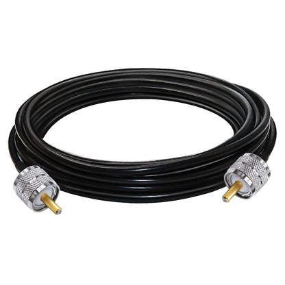 Jumber Cable UHF Male to Male Extension Cable 16.4ft(5M) Low Loss RG58 RF Black Coaxial Cable - Pack - 1