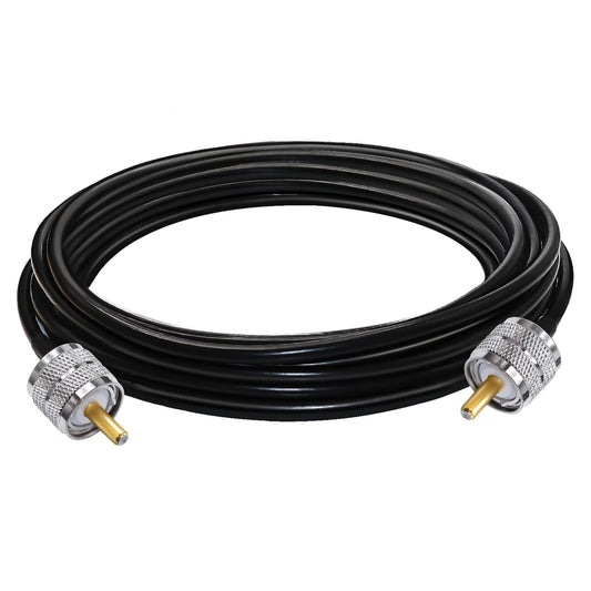 Jumber Cable UHF Male to Male Extension Cable 16.4ft(5M) Low Loss RG58 RF Black Coaxial Cable - Pack - 1
