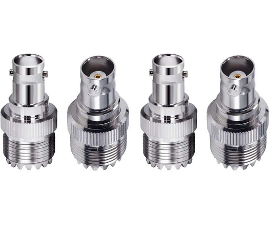 BNC Female to UHF Female RF Coaxial Adapter -Pack - 4
