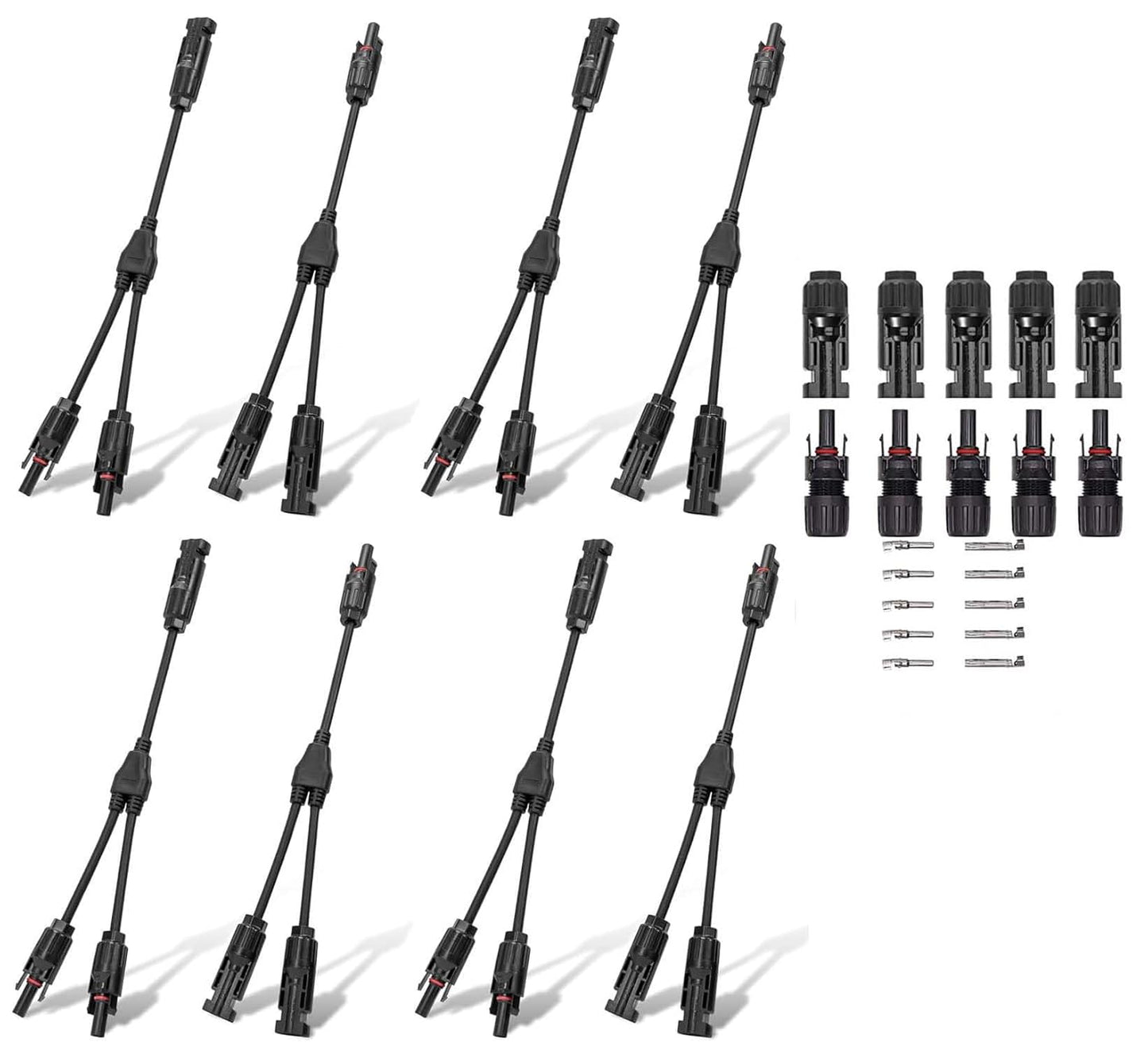 Mc4 Solar Connector Y Branch Connector 4 Pairs Mc4 Connector Malefemale 5 Pairs For Parallel Connection Between Solar Panels