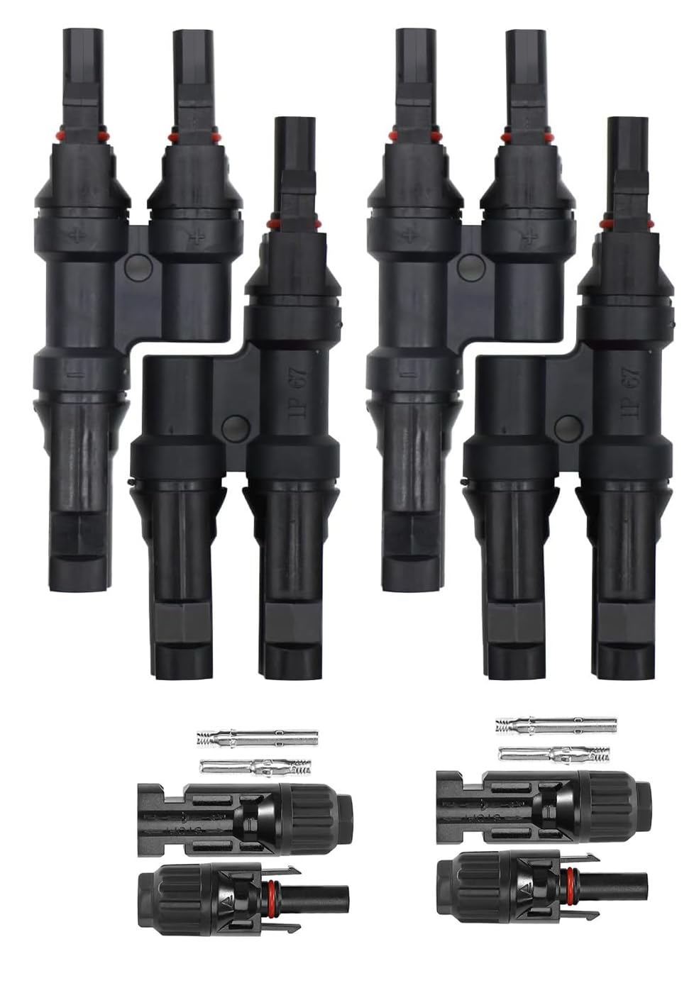 Solar Panel MC4 T Branch Connector - 2+2 Pair MC4 Connector