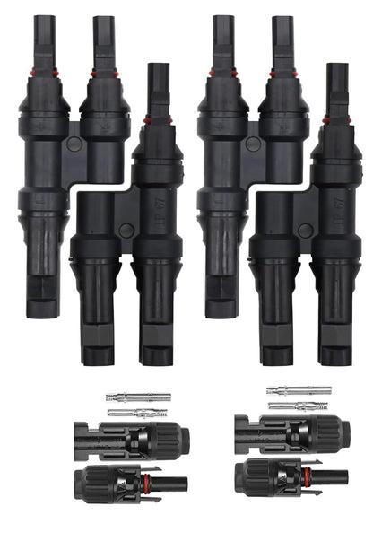 Solar Panel MC4 T Branch Connector - 2+2 Pair MC4 Connector