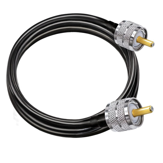 Jumber Cable UHF Male to Male Extension Cable 6.6ft (2M) Low Loss RG58 RF Black Coaxial Cable - Pack - 1