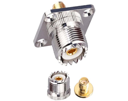 Uhf Female To Sma Female 4 Hole Flange Panel Chassis Mount Rf Coax Adapter Pack Of 1