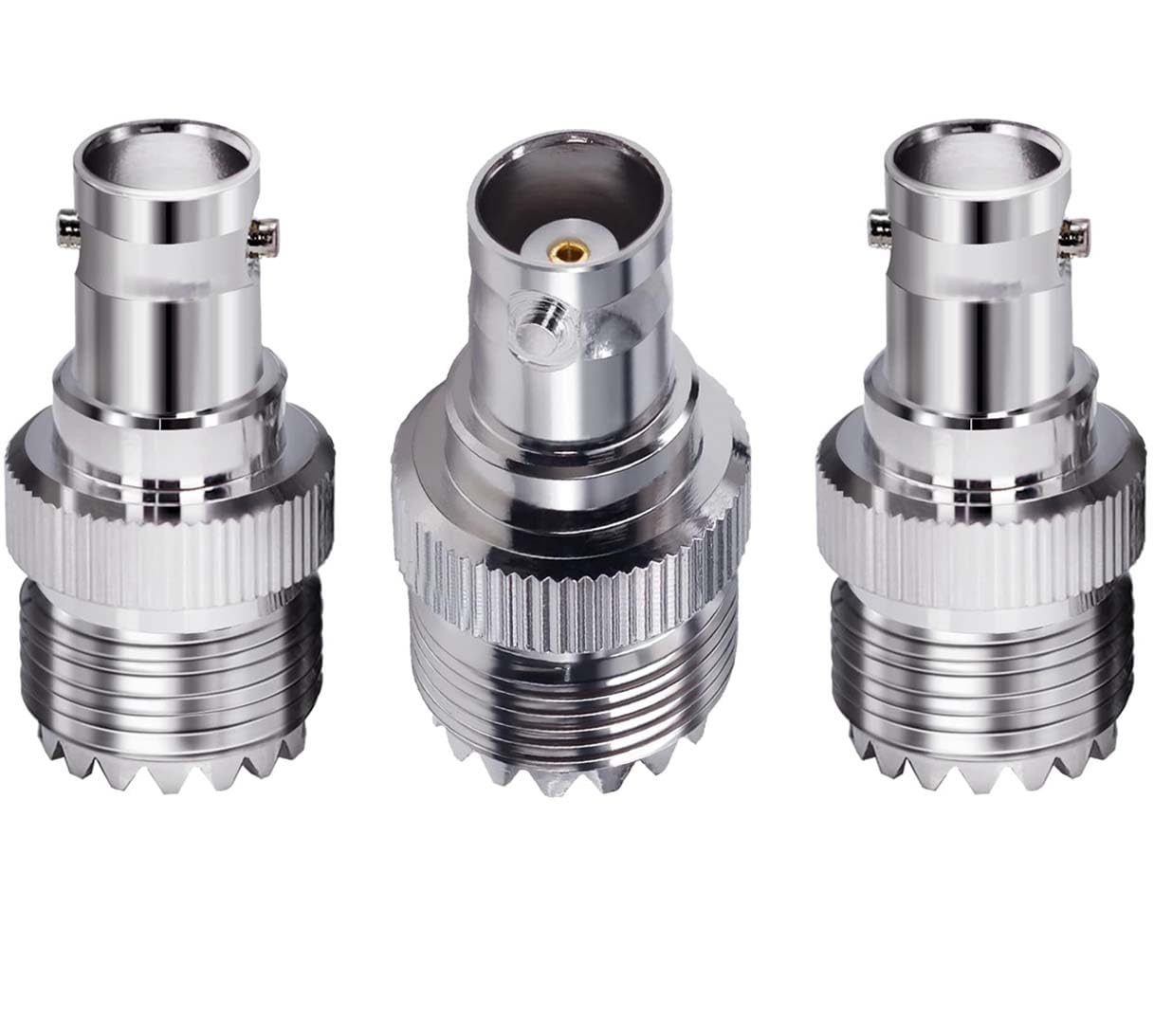 BNC Female to UHF Female RF Coaxial Adapter - Pack - 3