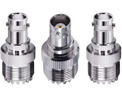BNC Female to UHF Female RF Coaxial Adapter - Pack - 3