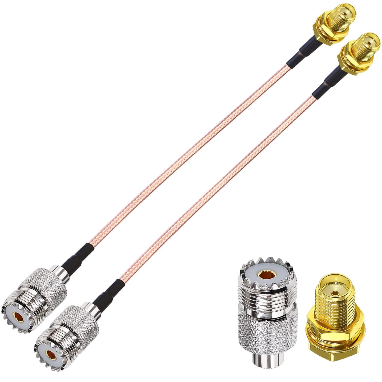 RG316 SMA Female to UHF Female 6inch(15cm) Coaxial Cable -Pack -2