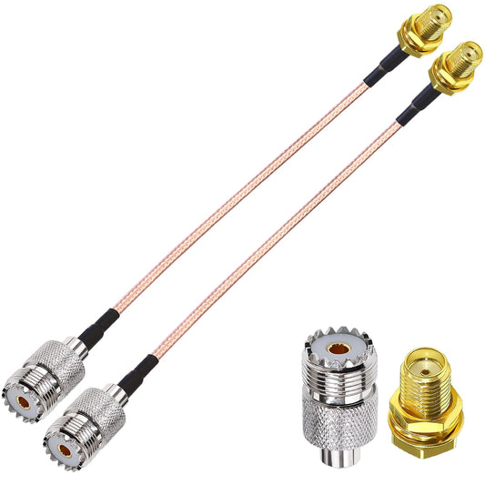 RG316 SMA Female to UHF Female 6inch(15cm) Coaxial Cable -Pack -2