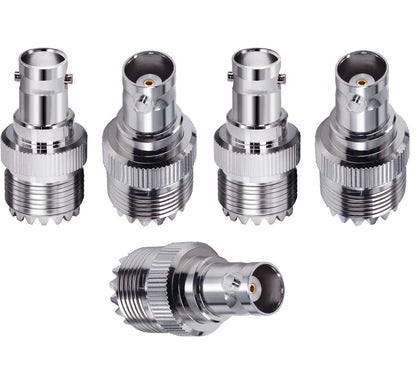 BNC Female to UHF Female RF Coaxial Adapter - Pack - 5