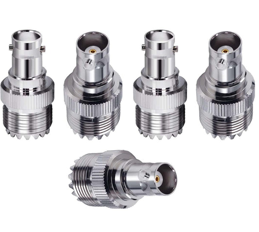 BNC Female to UHF Female RF Coaxial Adapter - Pack - 5