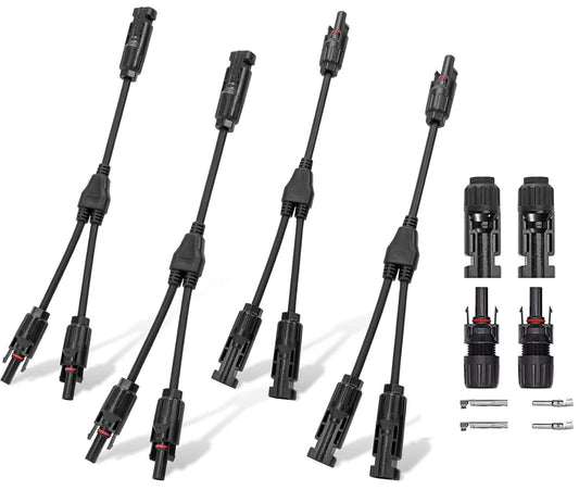 Mc4 Solar Connector Y Branch 2 Pairs 1M To 2F 1F To 2M Y Type Adapter Set 2 Pairs Mc4 Malefemale Connectors Parallel Solar Panel Cable Splitter For Pv Systems