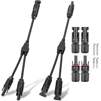 Mc4 Solar Connector Y Branch Connector 1 Pair Mc4 Connector Malefemale 2 Pairs For Parallel Connection Between Solar Panels