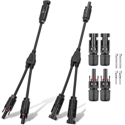 Mc4 Solar Connector Y Branch Connector 1 Pair Mc4 Connector Malefemale 2 Pairs For Parallel Connection Between Solar Panels