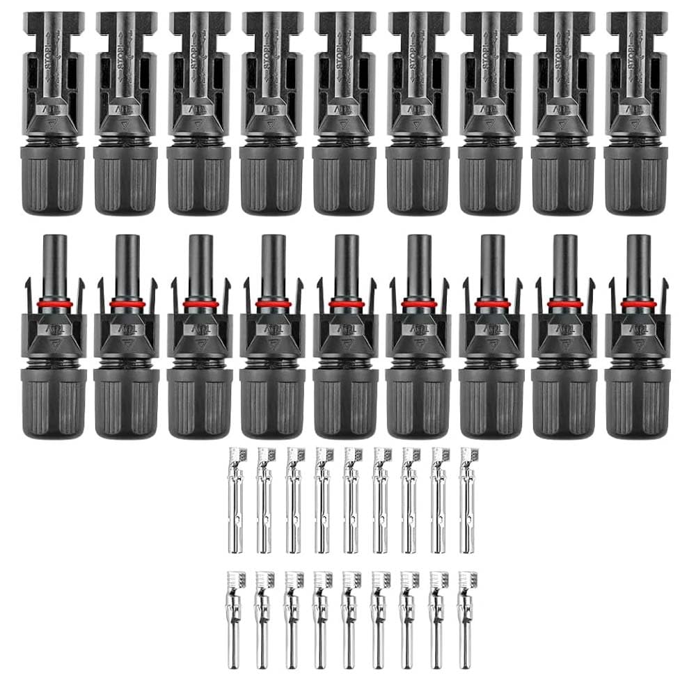 Solar MC4 Connector Kit – Waterproof Male & Female PV Cable Connectors - Pack - 9 Pairs
